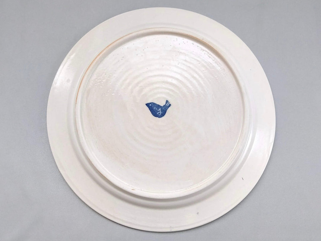 WAshi-Underglazed lotus root 8-Sun Rim Plate - Crafted By Yasumi Pottery