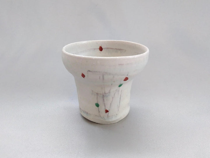 Ayomifukai modified Tea Cup with Red line engraving - Crafted By Minami Kiln