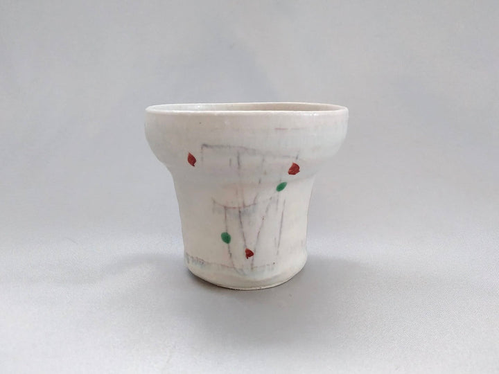 Ayomifukai modified Tea Cup with Red line engraving - Crafted By Minami Kiln