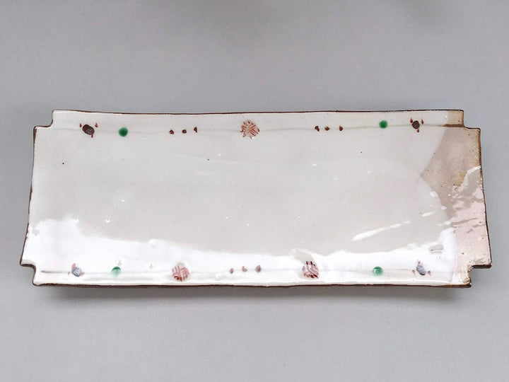 Iron Red Pattern Small Pattern Square cut Long Plate - Crafted By Minami Kiln