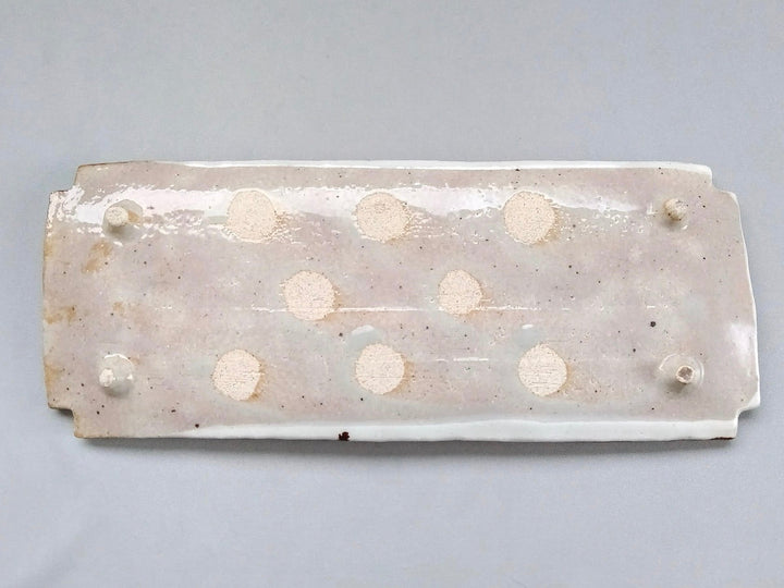 Iron Red Pattern Small Pattern Square cut Long Plate - Crafted By Minami Kiln