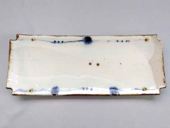 Anna Raku drawing Square cut Long Plate - Crafted By Minami Kiln