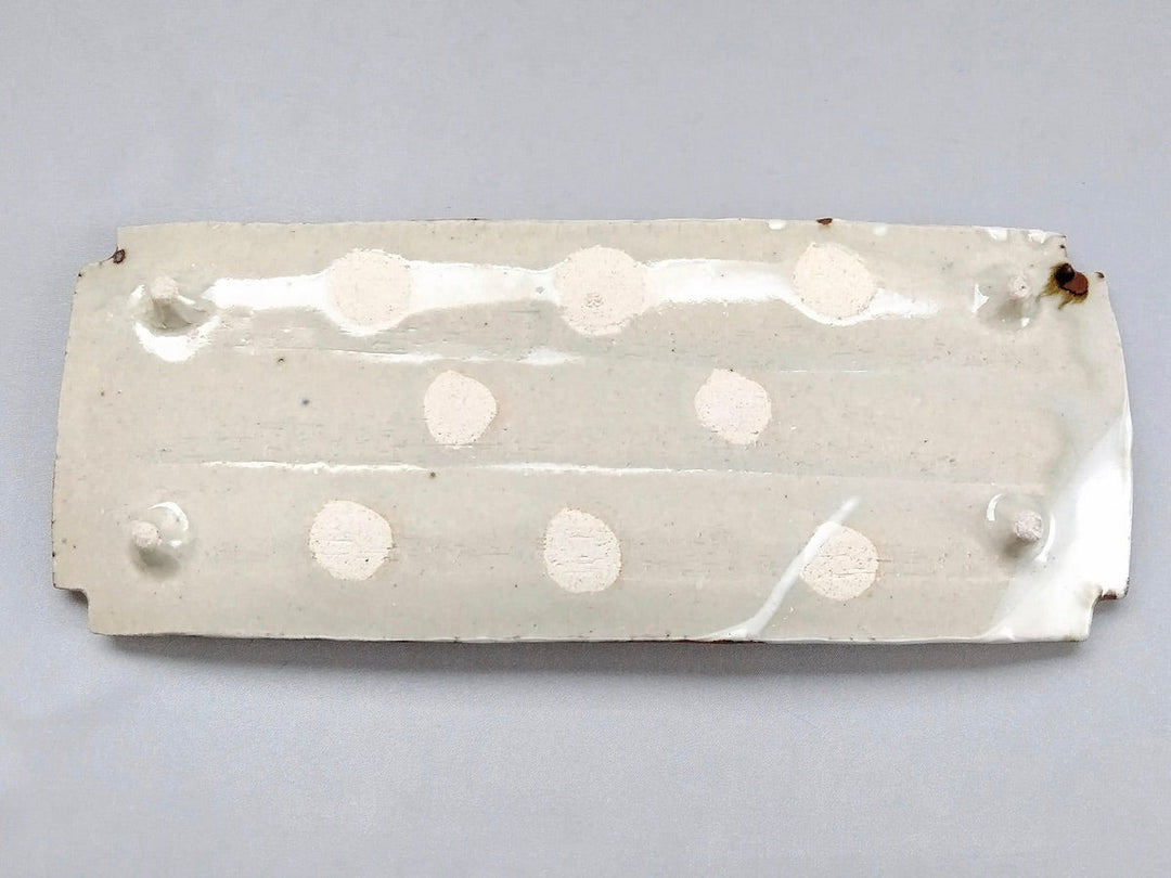 Anna Raku drawing Square cut Long Plate - Crafted By Minami Kiln
