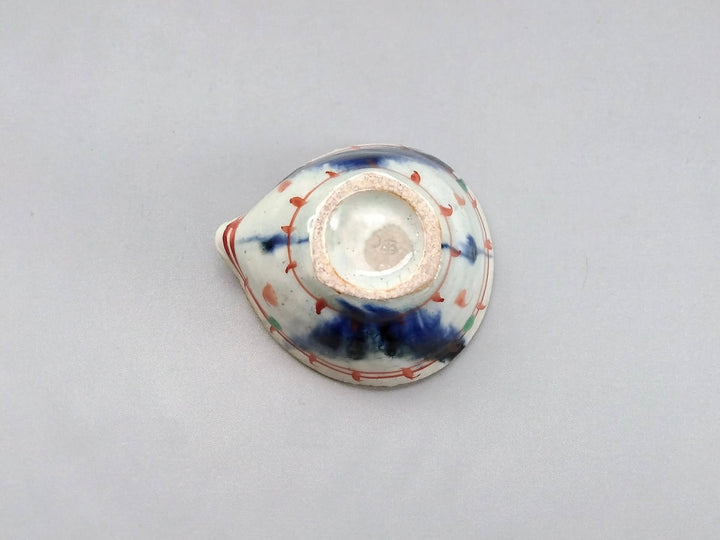 Annam Red Painted Katakuchi Sake Pourer Small Bowl - Crafted By Minami Kiln