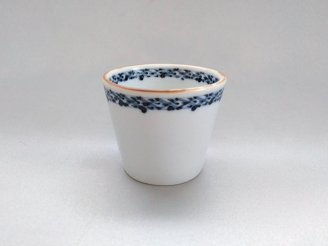 Blue-and-White Rim Pattern Soba Cup - Crafted By Jusen Kiln