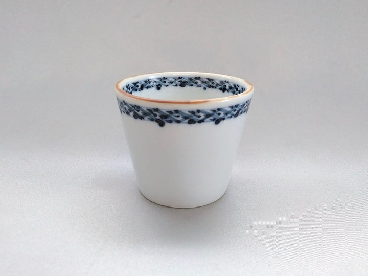 Blue-and-White Rim Pattern Soba Cup - Crafted By Jusen Kiln