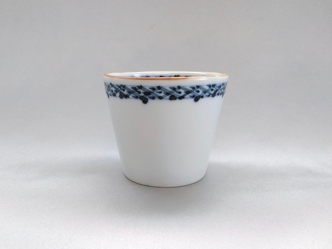 Blue-and-White Rim Pattern Soba Cup - Crafted By Jusen Kiln
