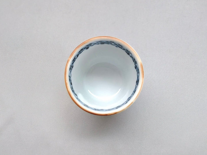 Blue-and-White Rim Pattern Soba Cup - Crafted By Jusen Kiln