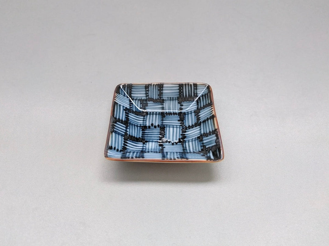 Underglazed lattice Square Small Plate - Crafted By Jusen Kiln