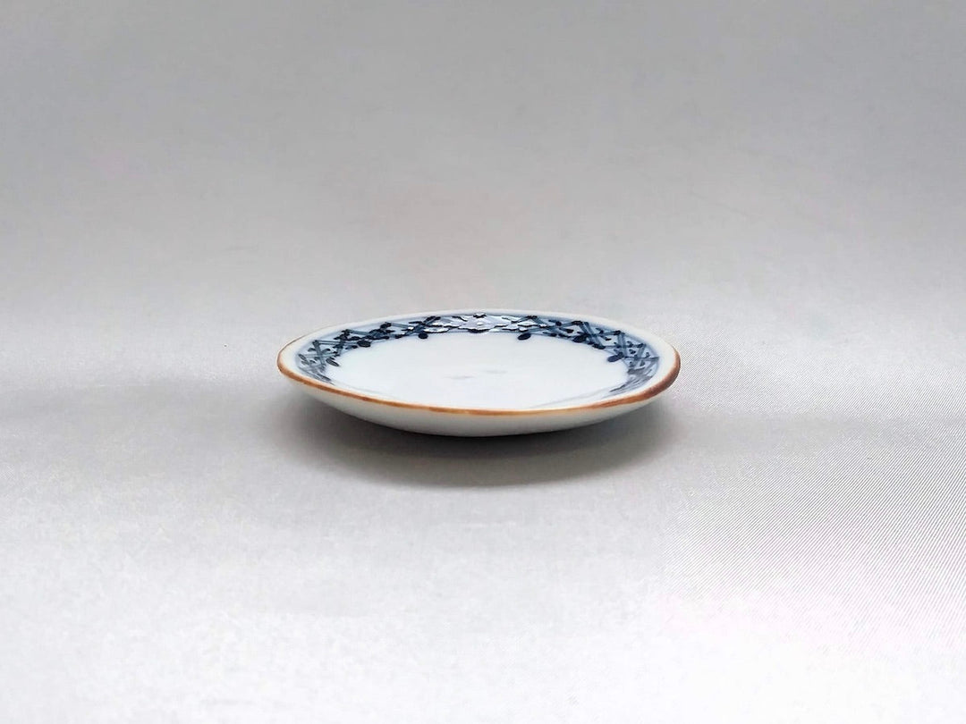 Round Small Plate with Underglazed embossed Pattern - Crafted By Jusen Kiln