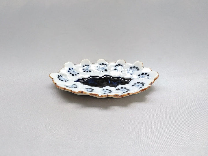 Small Plate with cherry blossom ellipse dyeing - Crafted By Jusen Kiln