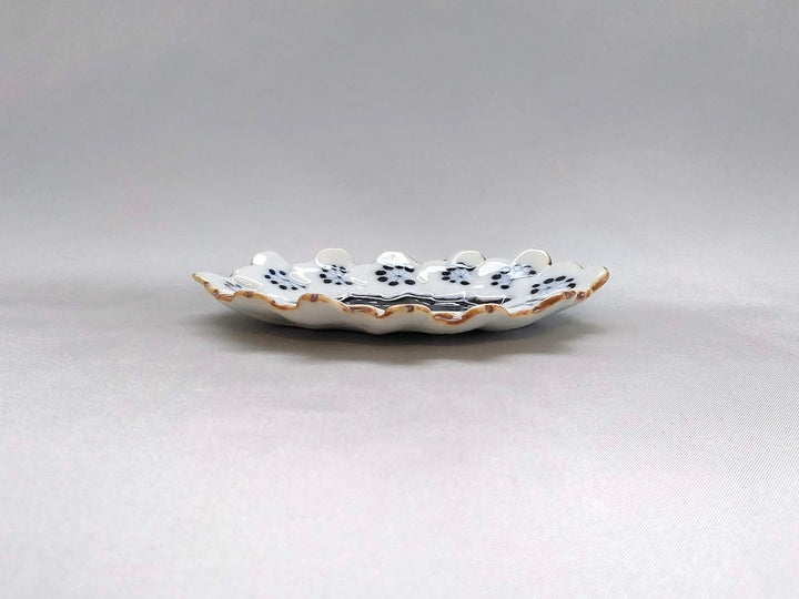 Small Plate with cherry blossom ellipse dyeing - Crafted By Jusen Kiln