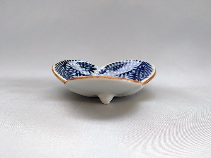 Underglazed octopus Arabesque Three-Legged Plate — Hand-Painted Japanese Porcelain by Jusen Kiln
