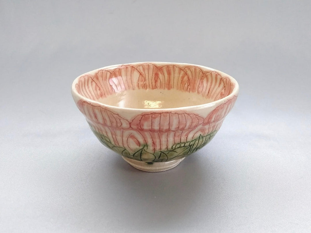 Small Rice Bowl with Peony Flower — Hand-Painted Japanese Pottery by Yoshihei Kato