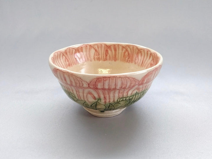 Small Rice Bowl with Peony Flower — Hand-Painted Japanese Pottery by Yoshihei Kato
