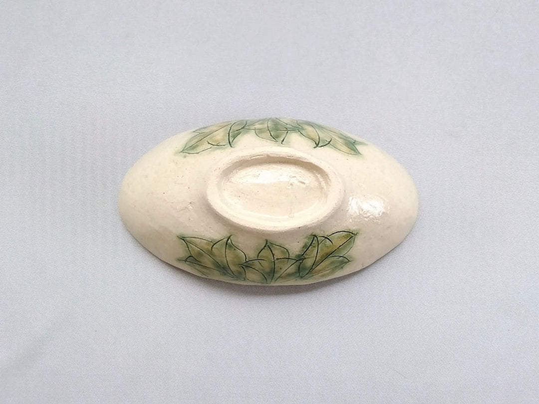 Mai Peony boat-Shaped Small Bowl Green - Crafted By Yoshihei Kato