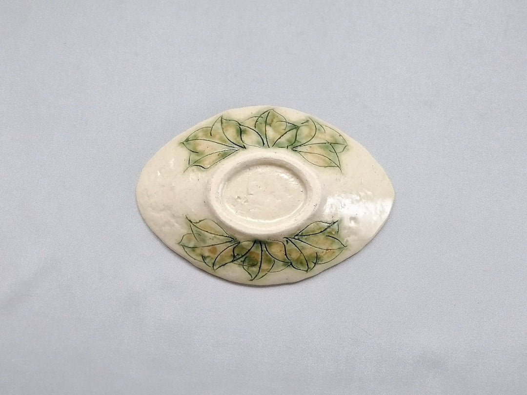 Peony Flower Diamond-Shaped Small Plate Green - Crafted By Yoshihei Kato