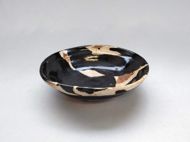 Black Oribe Kakubun 5-Sun Shallow Bowl - Crafted By Hiroyuki Oguri