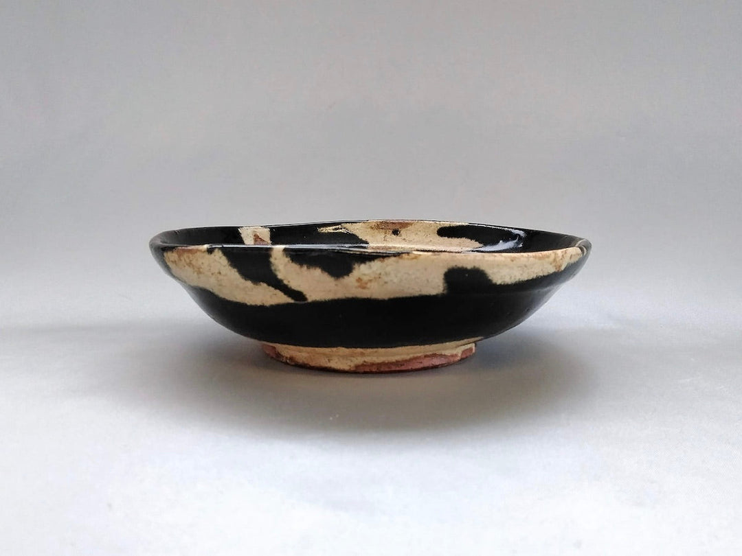 Black Oribe Kakubun 5-Sun Shallow Bowl - Crafted By Hiroyuki Oguri