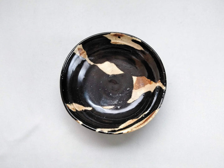 Black Oribe Kakubun 5-Sun Shallow Bowl - Crafted By Hiroyuki Oguri