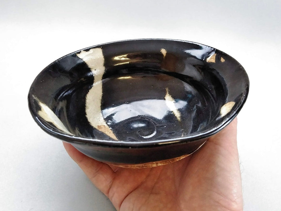 Black Oribe Kakebu 5-Sun Bowl - Crafted By Hiroyuki Oguri