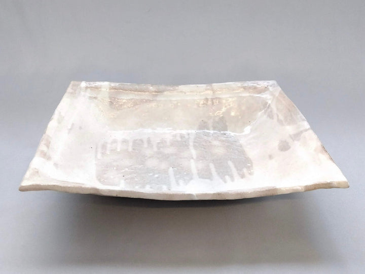 Large White Slip Long Square Bowl - Crafted By Hiroyuki Oguri