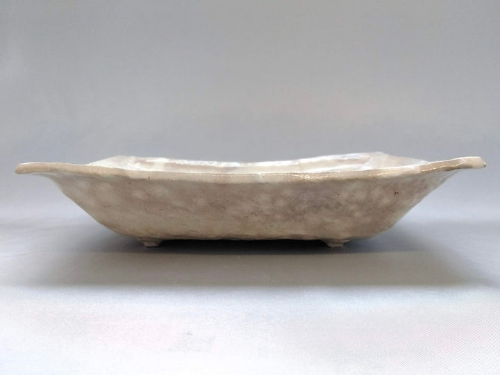 Large White Slip Long Square Bowl - Crafted By Hiroyuki Oguri