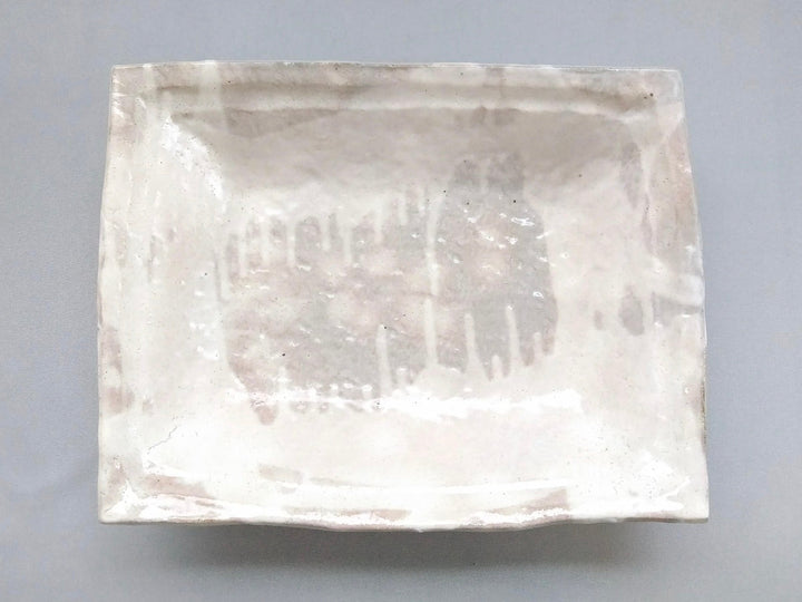 Large White Slip Long Square Bowl - Crafted By Hiroyuki Oguri