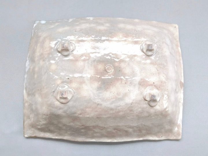 Large White Slip Long Square Bowl - Crafted By Hiroyuki Oguri