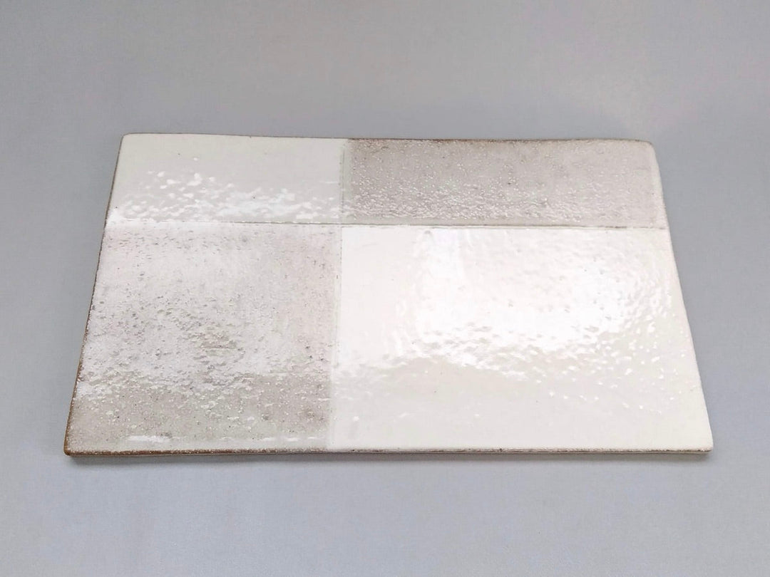 New White Slip hook Long Square Plate - Crafted By Masahiro Kumagai