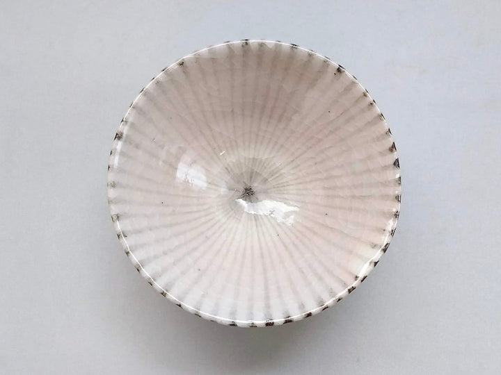 Shino Tokusa Flat Rice Bowl size - Crafted By Shigehisa Miura