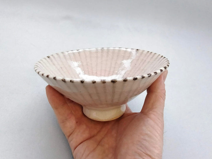 Shino Tokusa Flat Rice Bowl size - Crafted By Shigehisa Miura