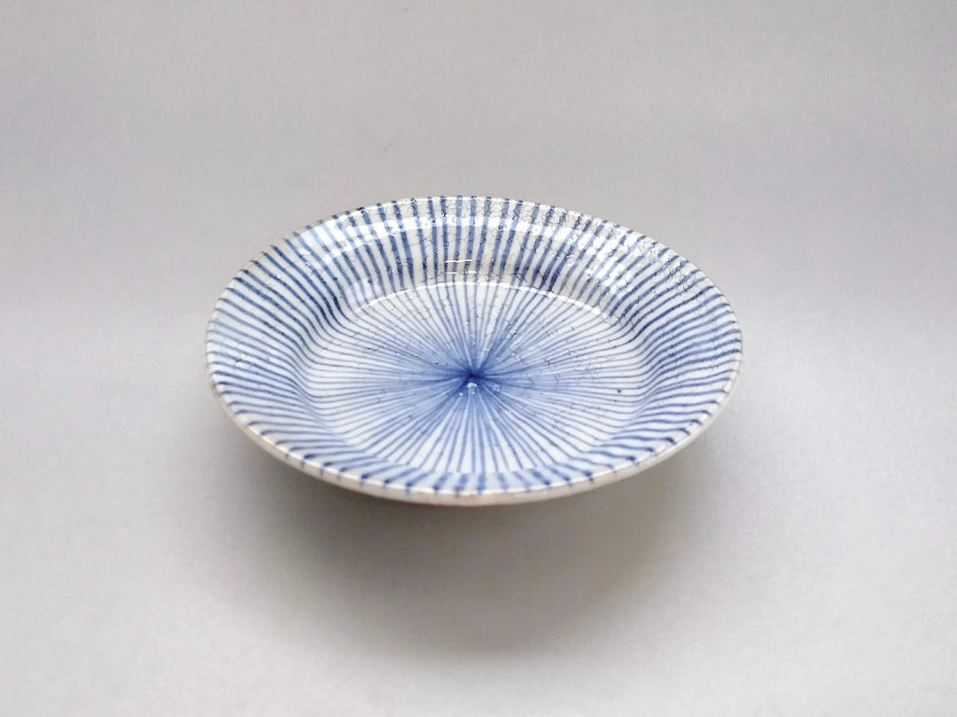 Konohiki Tokusa 5-Sun Rim Plate Blue - Crafted By Shigehisa Miura