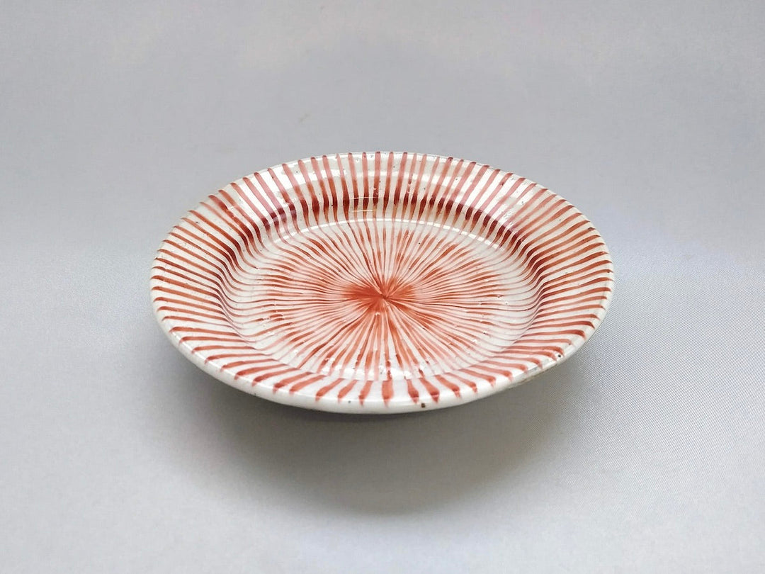 Konohiki Tokusa 5-Sun Rim Plate Red - Crafted By Shigehisa Miura