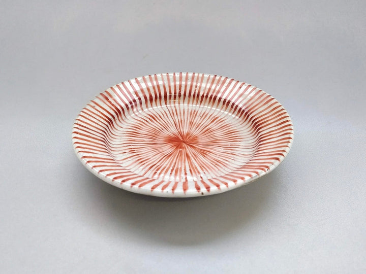 Konohiki Tokusa 5-Sun Rim Plate Red - Crafted By Shigehisa Miura