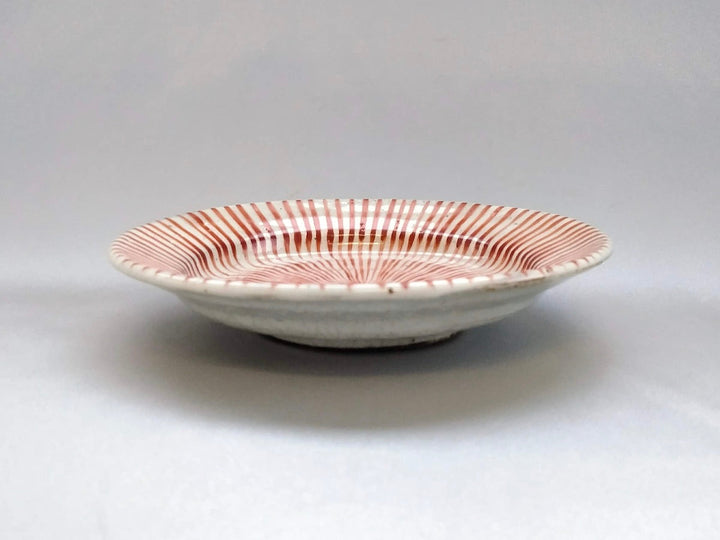 Konohiki Tokusa 5-Sun Rim Plate Red - Crafted By Shigehisa Miura