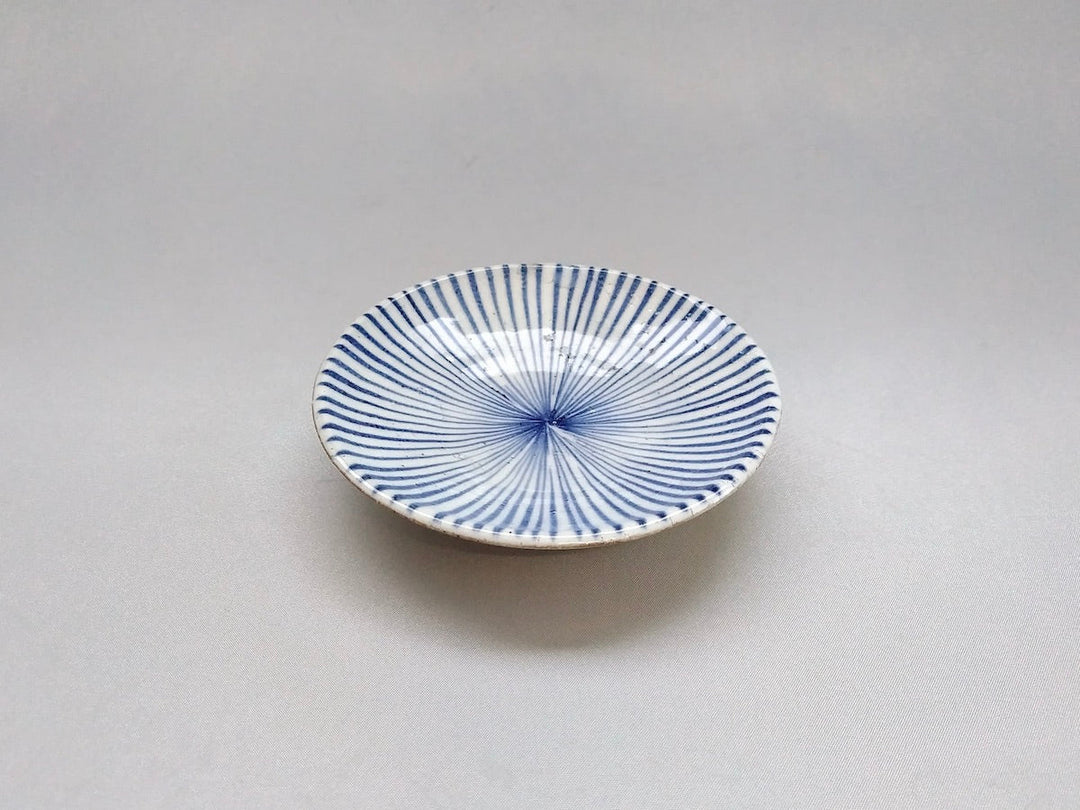 White Slip Tokusa 3.5-Sun Plate Blue - Crafted By Shigehisa Miura