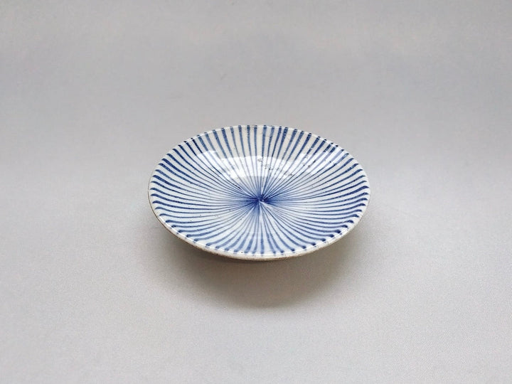 White Slip Tokusa 3.5-Sun Plate Blue - Crafted By Shigehisa Miura