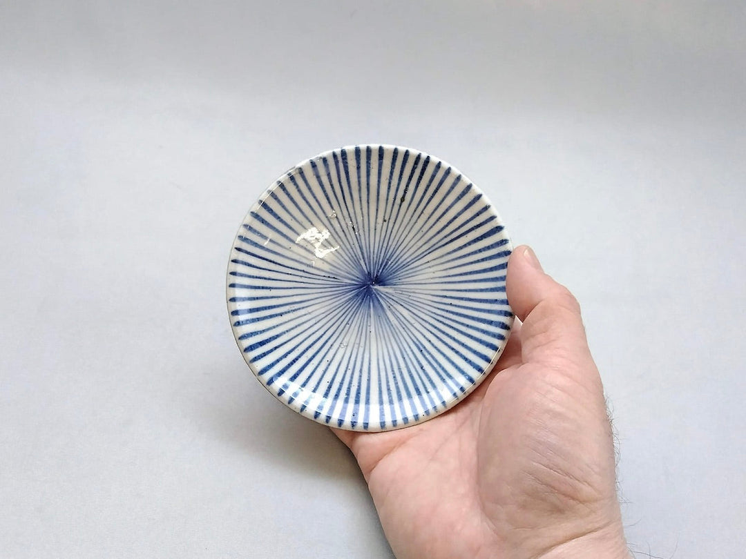 White Slip Tokusa 3.5-Sun Plate Blue - Crafted By Shigehisa Miura
