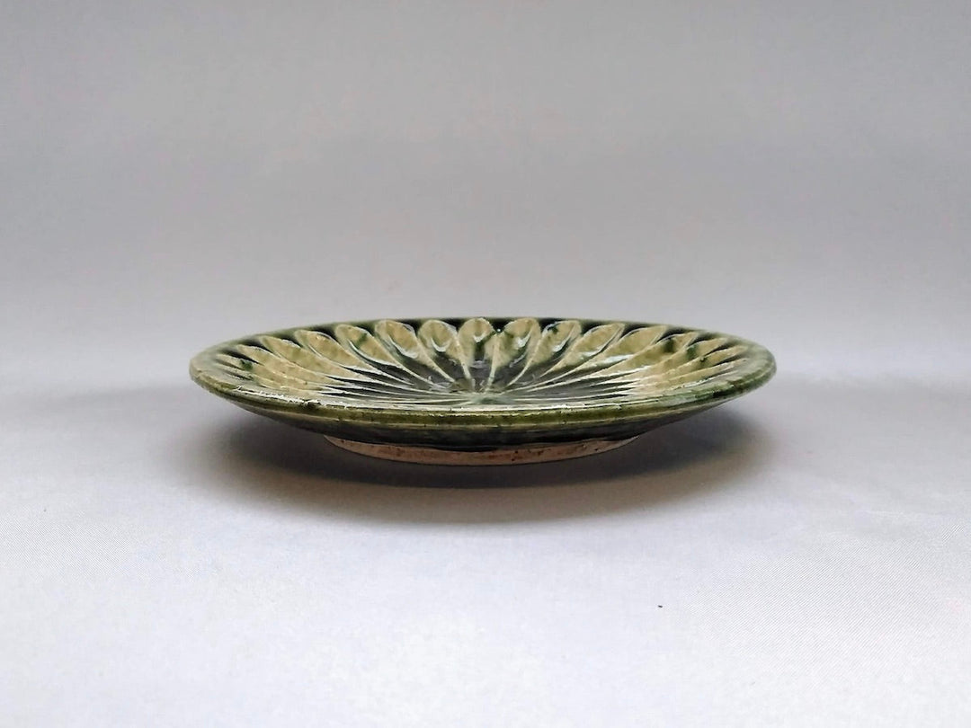 Oribe Ridged 5-Sun Plate — Hand-Glazed Japanese Pottery by Renji Nakagaki