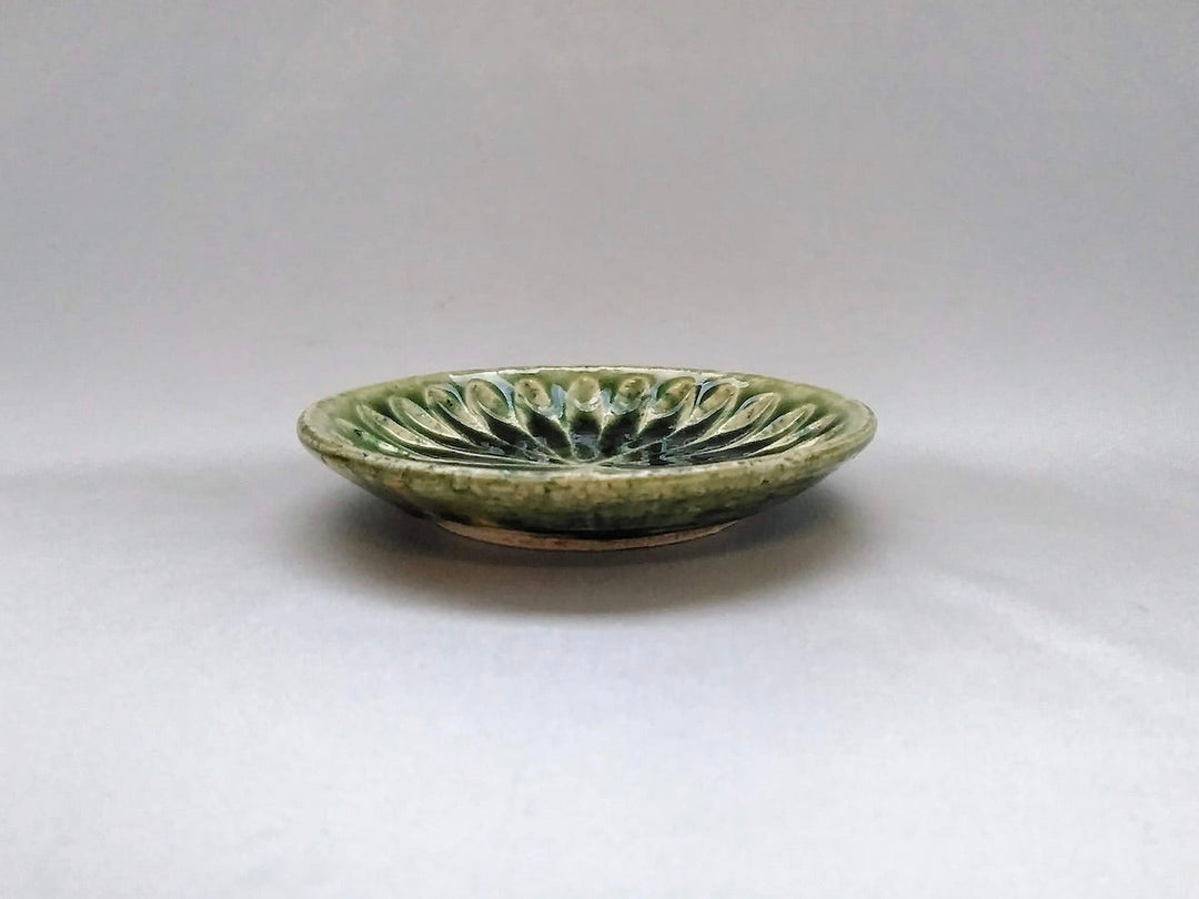 Oribe Ridged 3.5-Sun Plate — Hand-Glazed Japanese Pottery by Renji Nakagaki
