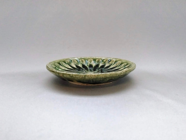 Oribe Ridged 3.5-Sun Plate — Hand-Glazed Japanese Pottery by Renji Nakagaki