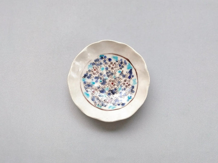 Colored calico 3-Sun Plate - Crafted By Masaaki Hibino
