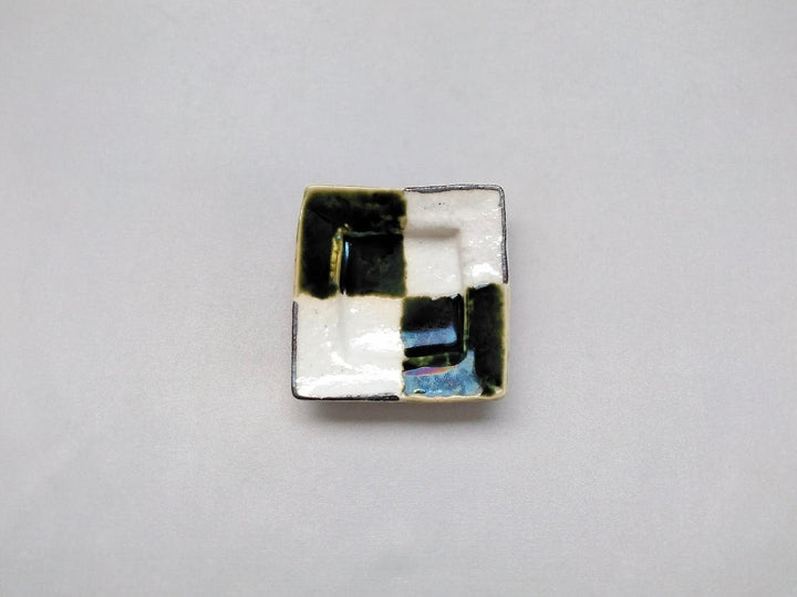 Two 2-Sun Square Plates with Checkered Patterns - Crafted By Masaaki Hibino