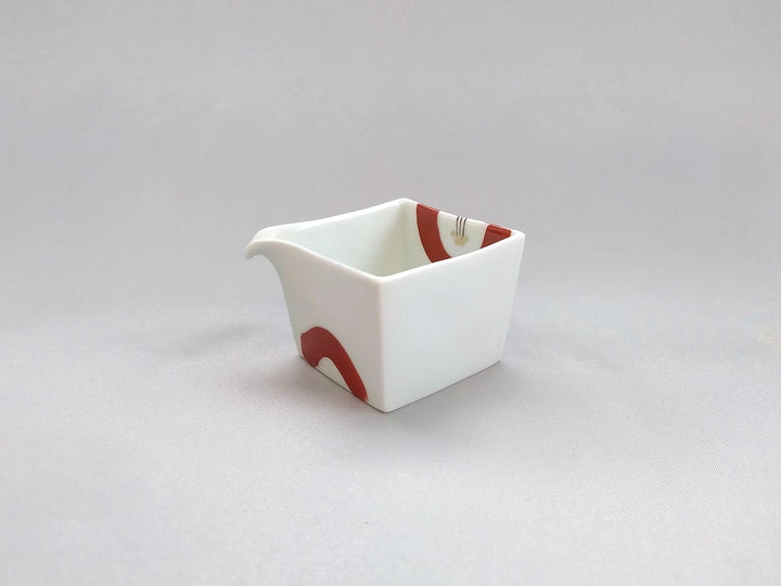Red Camellia with one-sided Square Small - Crafted By Ippo Kiln