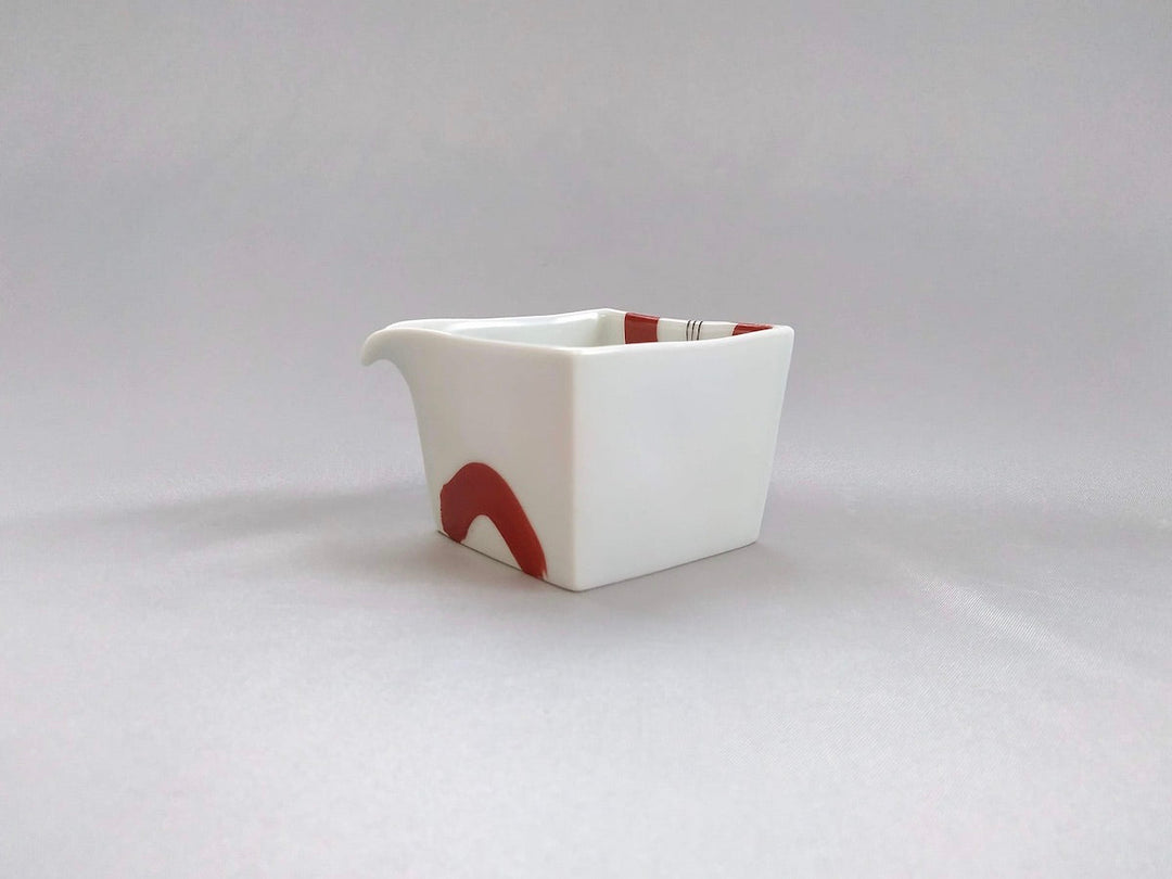 Red Camellia with one-sided Square Small - Crafted By Ippo Kiln