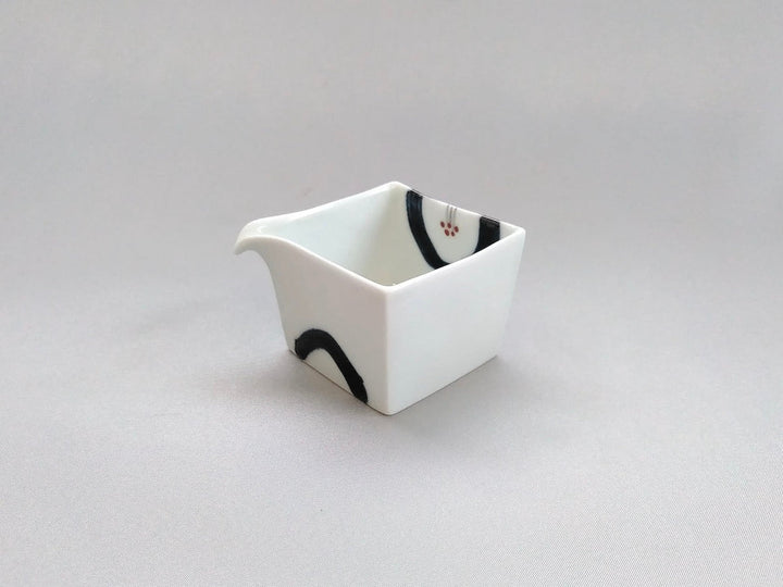 Camellia Katakuchi Sake Pourer Square Small attached Blue - Crafted By Ippo Kiln