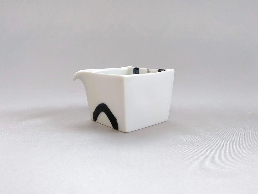 Camellia Katakuchi Sake Pourer Square Small attached Blue - Crafted By Ippo Kiln