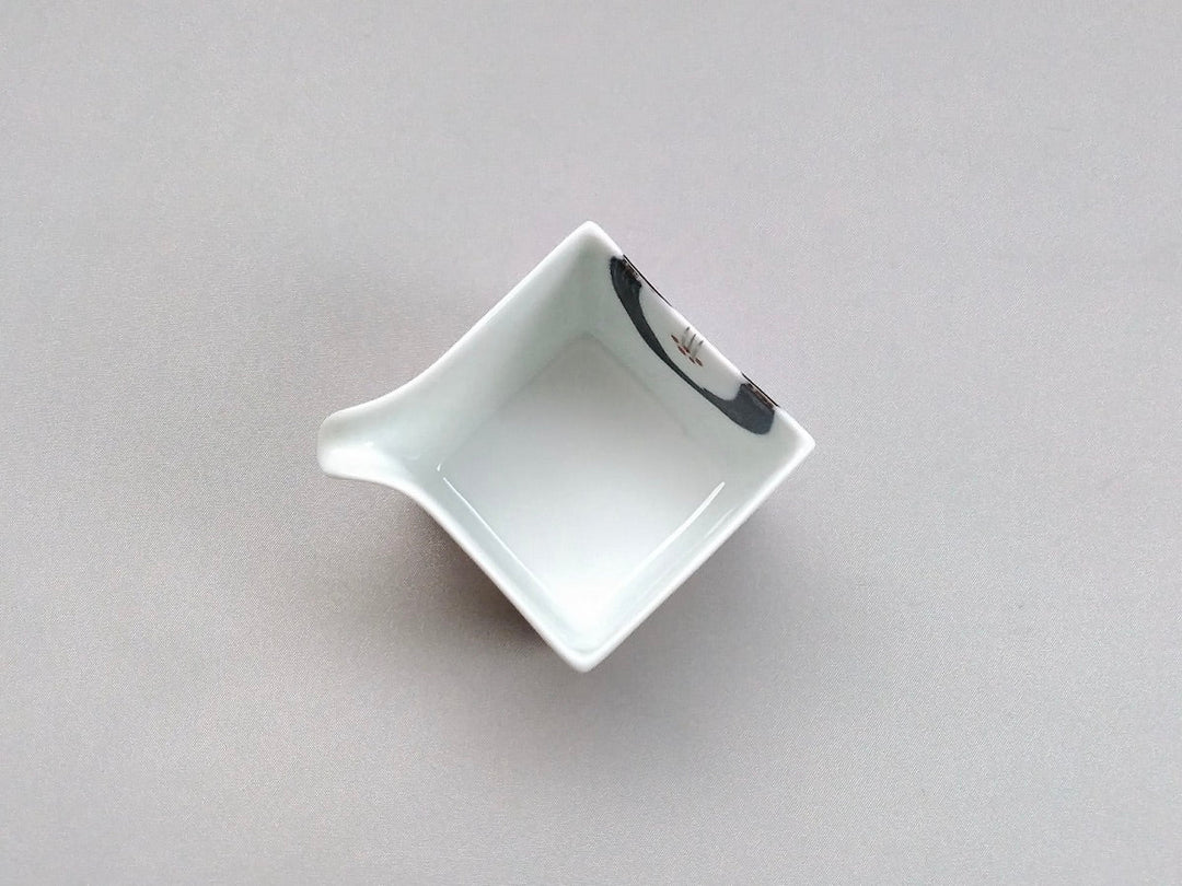 Camellia Katakuchi Sake Pourer Square Small attached Blue - Crafted By Ippo Kiln