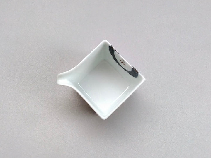 Camellia Katakuchi Sake Pourer Square Small attached Blue - Crafted By Ippo Kiln